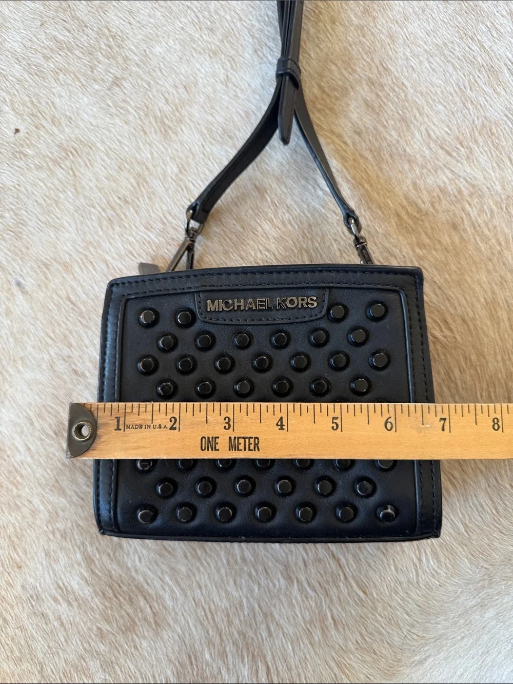 Michael Kors Black Studded Leather Crossbody